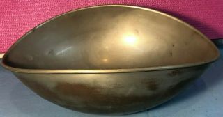 Antique Nickel - Plated Brass Large Bowl / Hopper Grocery Mercantile Candy 12 1/2 "