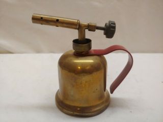 Antique Small Brass Gasoline Blow Torch Vintage Solder