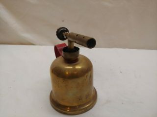 Antique Small Brass Gasoline Blow Torch Vintage Solder 3