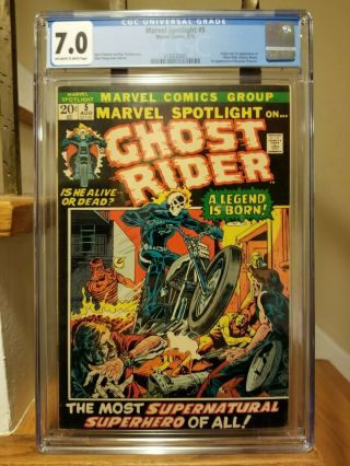 Marvel Spotlight 5 1st App Ghost Rider Cgc 7.  0 Ploog Art 1972