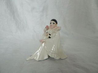 Vtg 1981 Schmid Pierrot Love Porcelain Clown With Rose Figurine Michel Oks