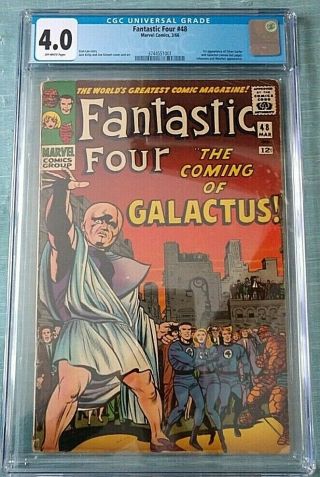 Marvel Fantastic Four 48 Cgc 4.  0 Off Wh Pgs 3/66 First App Of Silver Surfer