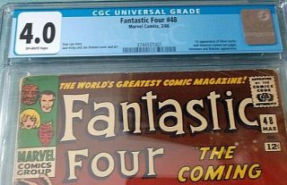 MARVEL FANTASTIC FOUR 48 CGC 4.  0 OFF WH PGS 3/66 FIRST APP OF SILVER SURFER 2