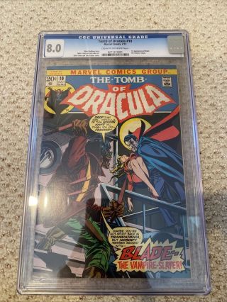 Tomb Of Dracula 10 - Cgc 8.  0 - First Appearance Of Blade