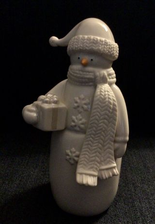 Lenox White Porcelain Snowman,  8”
