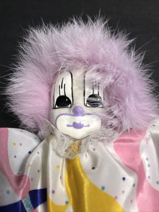 Vintage Q - Tee 1987 Handpainted Clown Sand Doll Thailand 8” 2
