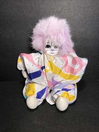 Vintage Q - Tee 1987 Handpainted Clown Sand Doll Thailand 8” 3