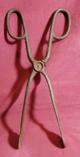 Antique Blacksmith Button Tongs - Hand Forged