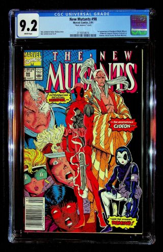 Mutants 98 – Newsstand With Mark Jewelers Insert – Cgc 9.  2 – First Deadpool