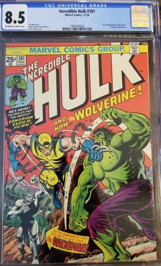 The Incredible Hulk 181 Cgc 8.  5 1st Wolverine