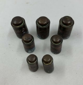 Vintage Small Brass Balance Scale Weights - Set Of Seven