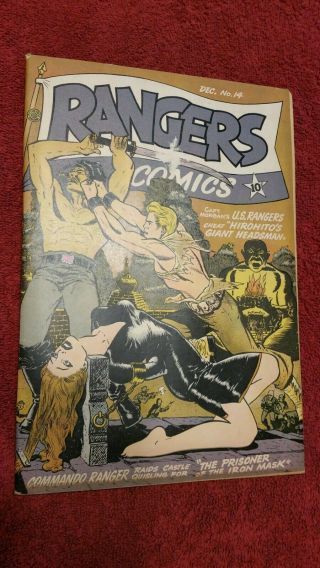 Rangers Comics 14 Dec.  1943,  Fiction House Bondage Cover