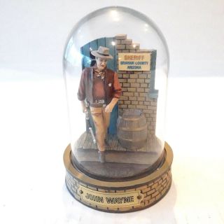 Tfm John Wayne Sheriff Limited Edition Hand Painted Sculpture W/ Glass Dome