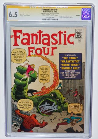FANTASTIC FOUR 1 CGC 6.  5 SS SIGNED STAN LEE Golden Record Reprint (GRR) 1966 3