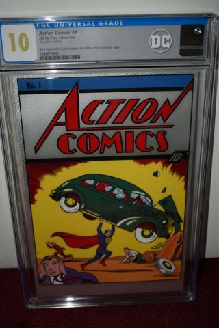 Cgc Action Comics 1 Pure Silver Foil Cgc 10.  0,  Wp Hot,  Hot,  Hot