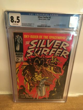 Silver Surfer 3 Cgc 8.  5 Marvel 1968 1st Appearance Of Mephisto Ow Pages