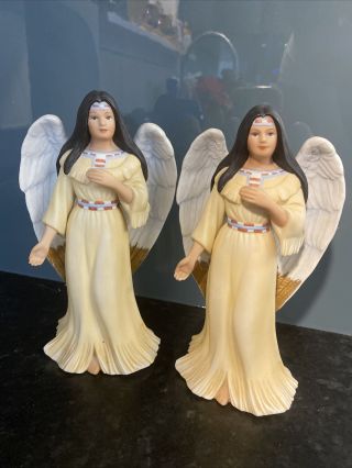 Set Of Two Home Interiors & Gifts Angels 14009 - 99 Native American Blessings