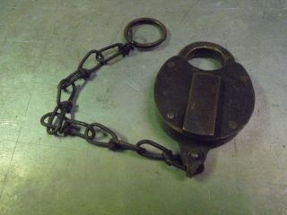Vintage Brass Eagle Lock Co.  Padlock With Chain