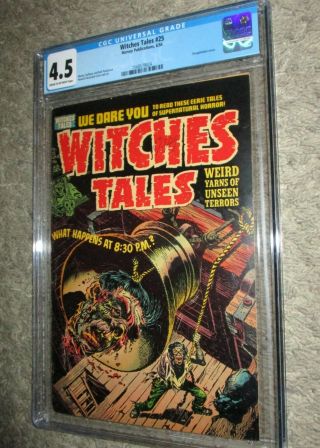 Witches Tales 25 CGC 4.  5 GORY SEVERED HEAD IN BELL 1954 Harvey Nostrand,  Powell 4