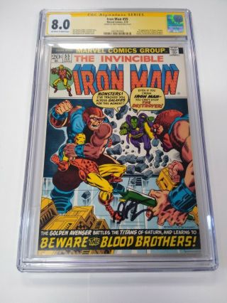 Iron Man 55 Cgc 8.  0 Signature Series 1st Appearance Of Thanos Signed Jim Starlin