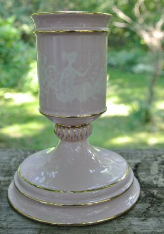 Single Pink Ceramic Candle Holder - Fiorentine Made In Italy
