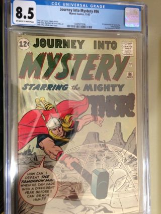 Journey Into Mystery 86 Cgc 8.  5 Off - White To White Pages.  Tomorrow Man 1st App.