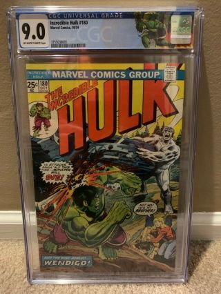 Incredible Hulk 180 9.  0 Cgc Certified,  Marvel (oct,  