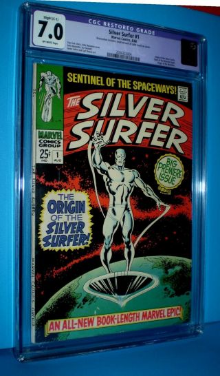 Silver Surfer 1 1968 Cgc 7.  0 Purple Label Slight (c - 1) Origin