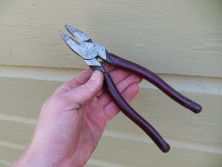 Vintage Diamalloy Sl58 - 1 Lineman Pliers Usa 8 1/2 " Wire Cutter Side Pliers