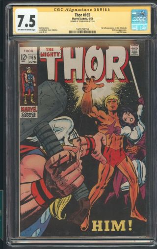 Thor 165 Cgc 7.  5 6/69 Ss Him Lee 1st App Of Warlock Last 12 Cent Issue