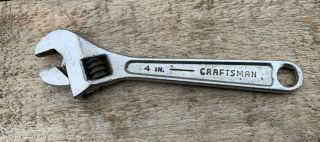 Vintage Usa Made Craftsman Tools 4 " Adjustable Wrench Mini Small