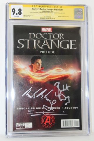 Doctor Strange 1 Cgc 9.  8 Ss Signed (3x) Benedict Cumberbatch Mads Mikkelsen Wong
