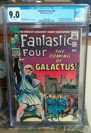 Fantastic Four 48 Cgc 9.  0 White Pages Marvel 1st App Of Silver Surfer & Galactus