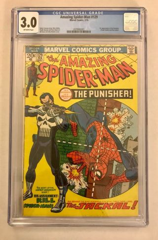 The Spider - Man 129 - 1st Appearance Of The Punisher Cgc 3.  0