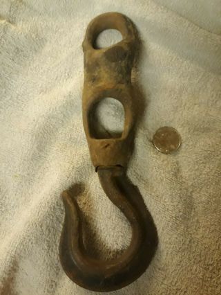 Antique 10 " Cast Iron Industrial/farm Hook