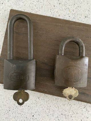 Vintage Antique Corbin Padlock Lock Rustic Padlock Lock With Key Made In Usa