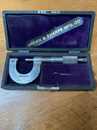 Vintage Brown & Sharpe Micrometer No.  19 0 - 1 "