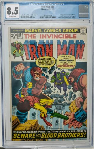 Iron Man 55 Marvel 1973 Cgc 8.  5 1st Thanos,  Mentor,  Drax The Destroyer