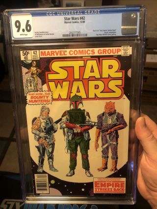 Cgc 9.  6 Star Wars 42 White Pages — 1980 Marvel — First Appearance Of Boba Fett
