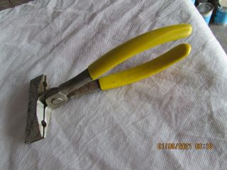 NOS Roper Whitney RW 7802 Sheet Metal ? Hand Bench Tool Pliers Yellow 2