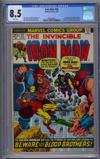 Iron Man 55 Cgc 8.  5 1st Thanos White Pages
