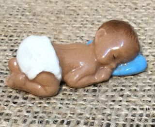 Cute Miniature Sleeping Baby Terra Cotta Clay Hand Painted
