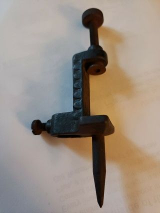 Antique Early Stanley No.  4 Cast Iron Clamp on Trammel Point 3