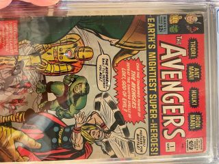Avengers 1 (1963) Cgc 3.  5 - 1st Appearance Of The Avengers Marvel Comics Key