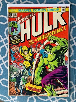 Orig.  Incredible Hulk 181 1st Full App Wolverine Marvel Value Stamp