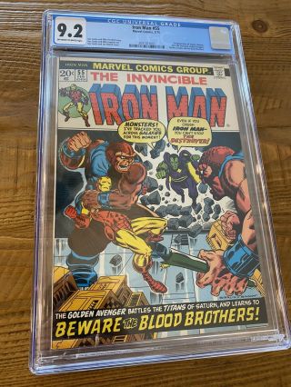 Iron Man 55 Cgc 9.  2 Ow/wh The First Appearance Of Thanos & Drax The Destroyer