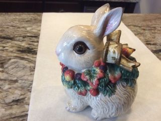 Fitz And Floyd Classics Bunny Rabbit Candy / Trinket Dish With Lid