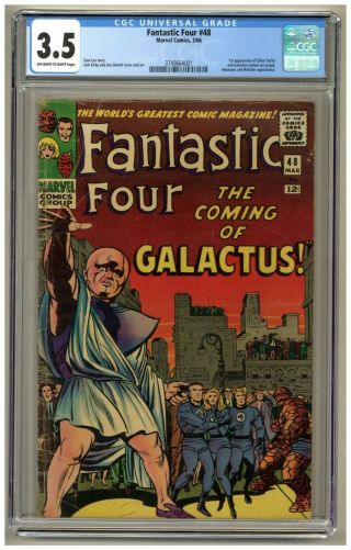Fantastic Four 48 (cgc 3.  5) Ow/w Pages; 1st Silver Surfer And Galactus (j 3418)