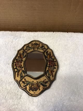 Vintage Latinex Small Chalkware Wall Hanging With Mirror
