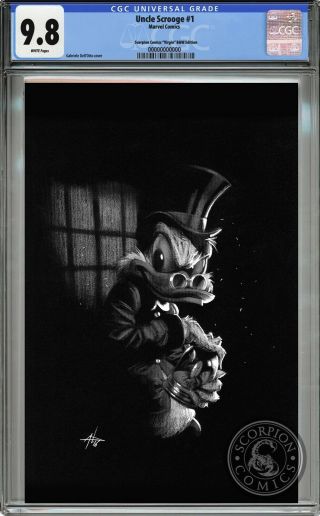 Disney Uncle Scrooge 1 B&w Gabriele Dell’otto Cgc 9.  8 Ltd 97 Comfirmed